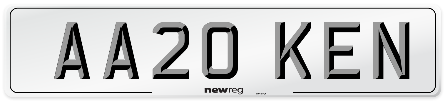 AA20 KEN Number Plate from New Reg